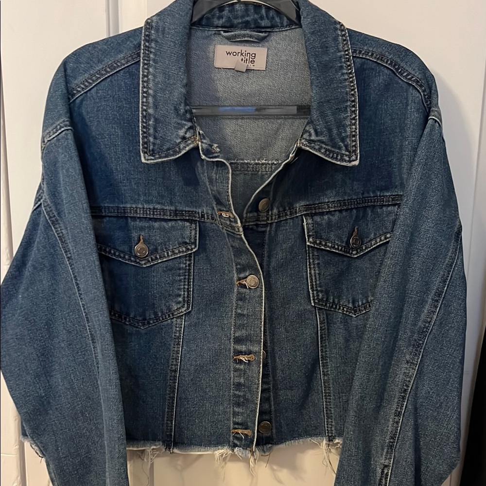 Working Title size XL cropped denim jacket